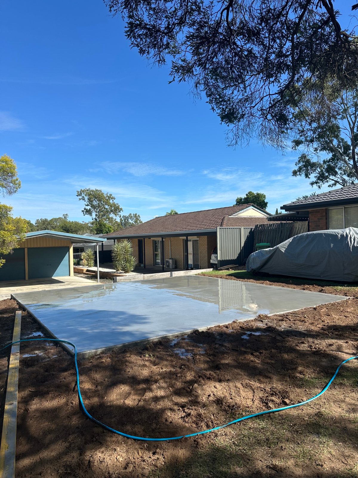 Backyard Slab — Fresh Pour — Enhanced Concrete Services